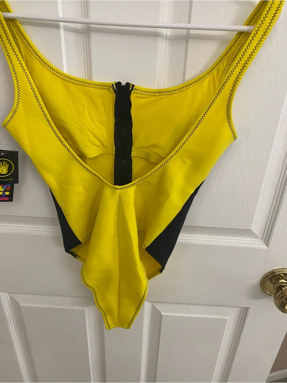 Body Glove NWT time after Yellow and Black Front Zip Athletic One-Piece Swimsuit - Picture 7 of 8
